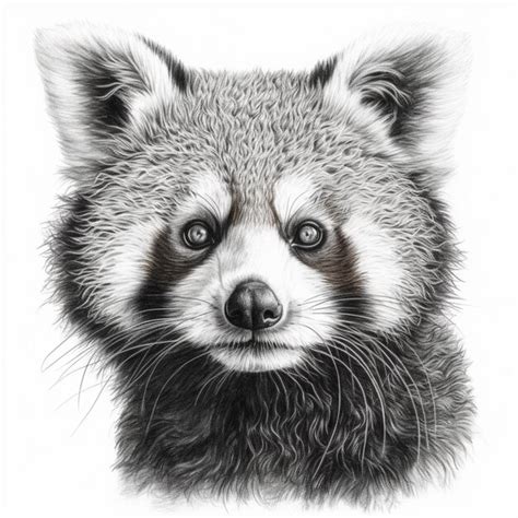 Premium Ai Image A Close Up Of A Drawing Of A Red Pandas Face