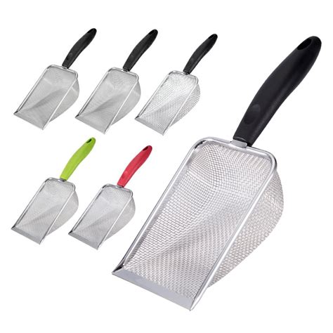 zruodwans cat litter scoop stainless steel mesh scooper long handle