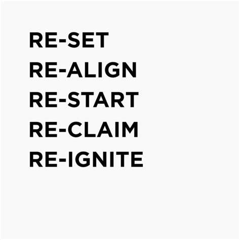 Reset Realign Restart The Reset Inspirational Quotes Words