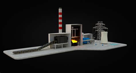 Coal power station diagram 3D model - TurboSquid 1225901