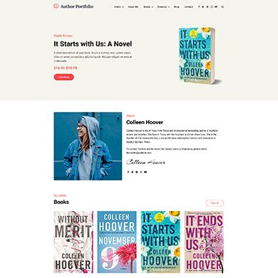 Customizable Book Author Website Templates For WordPress