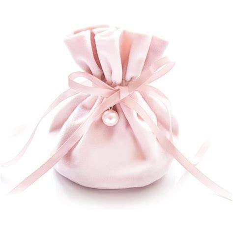 Pcs Sachet Cadeau En Velours Rose Utilis Comme Pochon Sachet