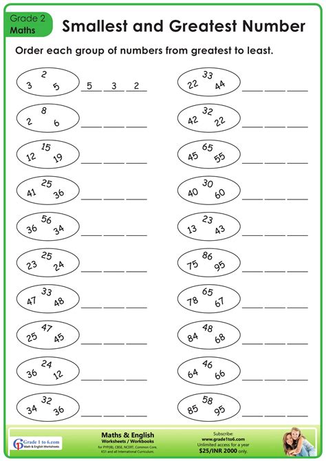 Ordering Numbers Greatest To Least Worksheet