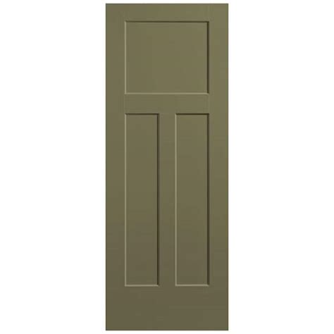 Reviews For Masonite 30 In X 80 In 3 Panel Winslow Single Bore Solid Core Truly Olive Molded