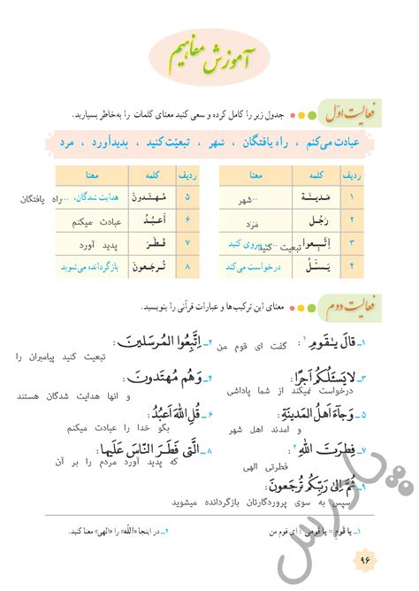 گام به گام درس 10 قرآن هشتم پادرس