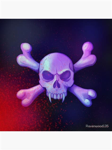 Vampire Skull And Crossbones Poster For Sale By Ravenwood Redbubble