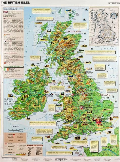 WIELKA BRYTANIA MAPA ŚCIENNA FIZYCZNA FAKTY