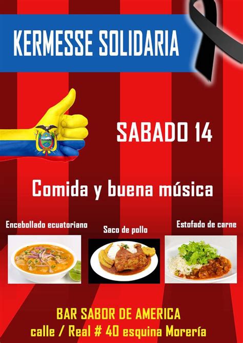 Comida Solidaria De Apoyo A Ecuador En El Bar Sabor De Am Rica