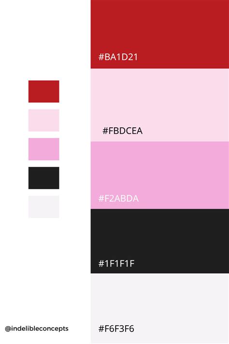 Red, Pink and Black Color Palette | Color palette pink, Black color ...