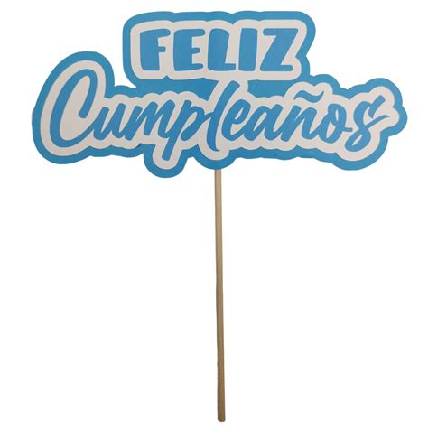 Cake topper letrero para pastel Feliz cumpleaños Azul Nabicraft