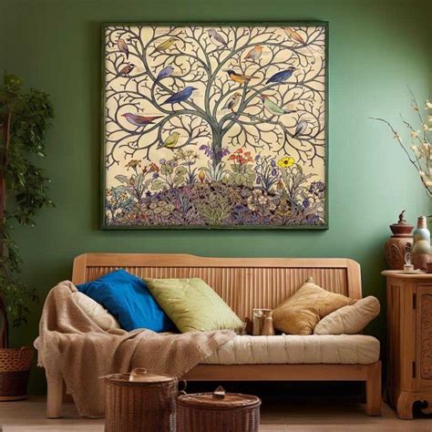 Tableau Zen Arbre De Vie Oiseaux Et Fleurs L Arbre Magique