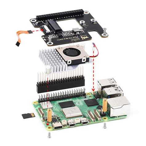 树莓派5 PCIE转M 2 NVME SSD固态硬盘扩展板HAT斑梨raspberry pi 5 PCIe TO M 2 HAT