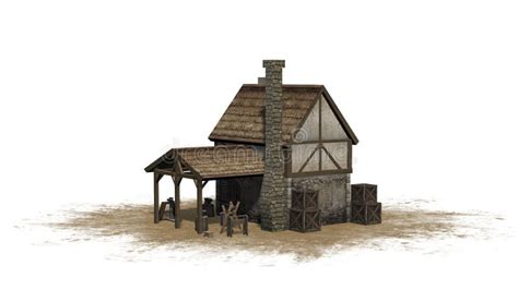 Medieval Forge On A Sand Area Stock Illustration Illustration Of