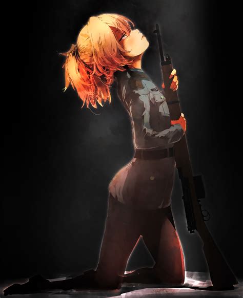 Fondos De Pantalla Negro Modelo Anime Rojo Youjo Senki Tanya