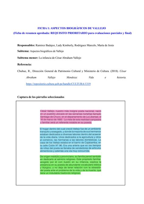 Solution Nota Solo Aspectos Biogr Ficos De Vallejo Copia De S