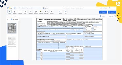 Dd Form 1351 2 Travel Voucher Or Subvoucher Online — Pdfliner