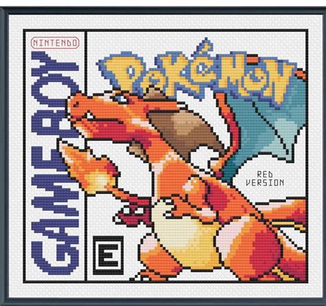 Pokémon red box art cross stitch | Pokemon cross stitch, Pokemon cross ...