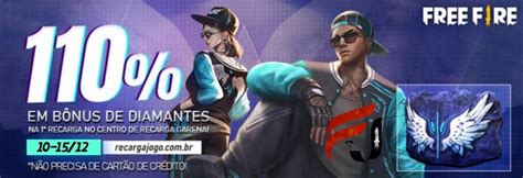 EVENTO DE RECARGA 110 EM BÔNUS DE DIAMANTES freefirejornal