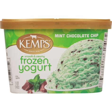 Kemps Frozen Yogurt Mint Chocolate Chip Smooth And Creamy 1 5 Qt