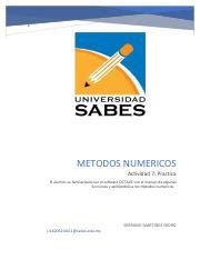 Practica Metodos Numericos Pdf E Metodos Numericos Actividad