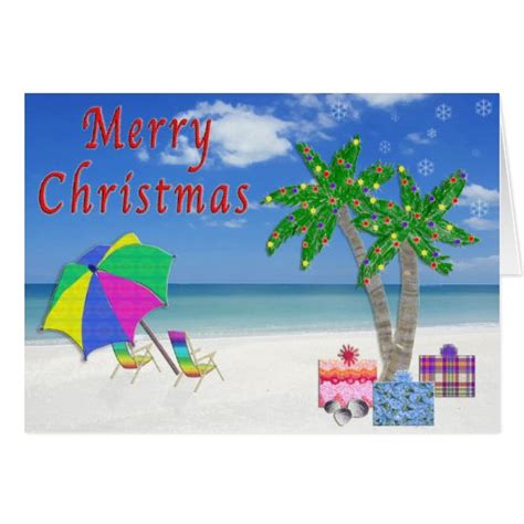 Tropical Christmas Cards With Beach Zazzle