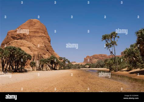 Chad Southern Sahara Desert Ennedi Massif Bachikele Oued Stock Photo