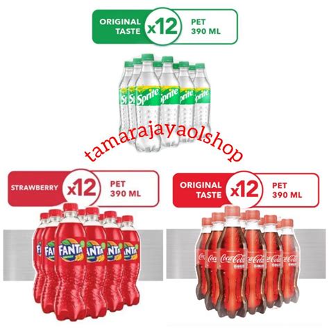 Jual SPRITE COCA COLA FANTA PET 390 ML X 12 BOTOL Shopee Indonesia