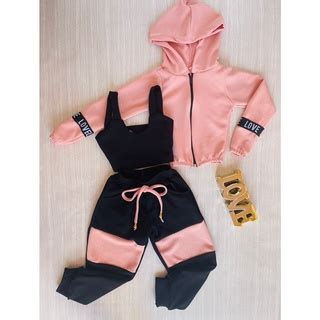 Conjunto infantil menina inverno blogueirinha 3 PEÇAS Tam 1 a 8 anos