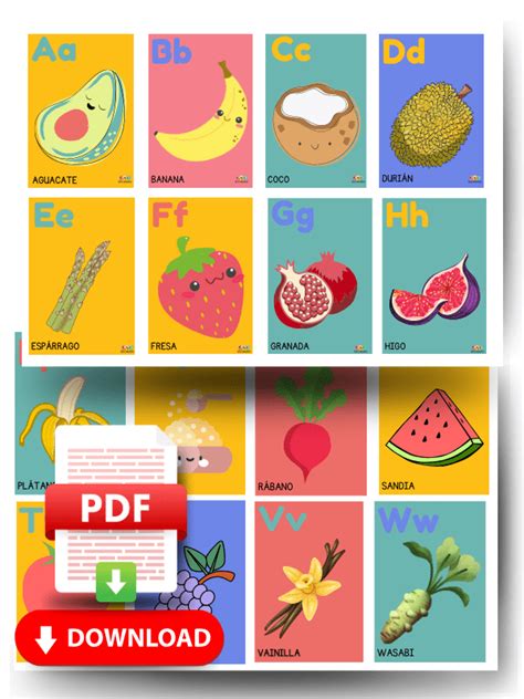 Abecedario De Frutas Y Verduras Educamundo