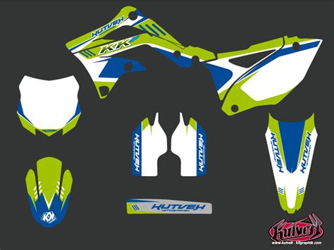 Kawasaki Dirt Bike Chrono Graphic Kit Blue Kutvek