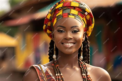 Premium Photo Portrait Of A Beautiful African Woman In Traditional