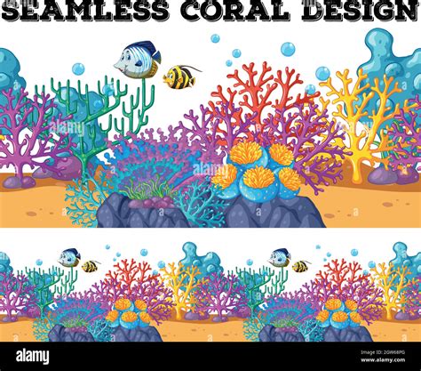 Seamless Coral Reef Under The Ocean Stock Vector Image Art Alamy