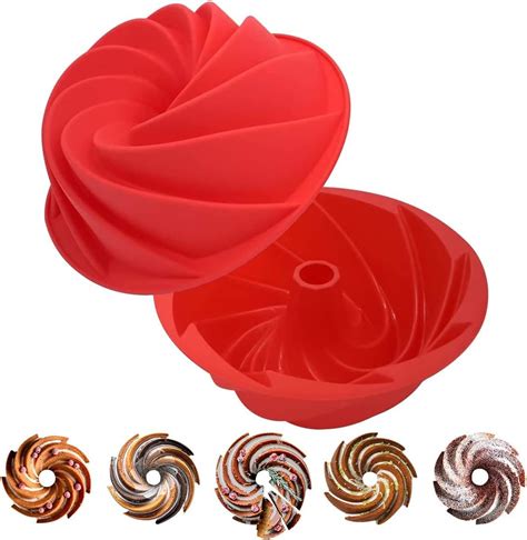 Silicone Fluted Cake Mold Nonstick Cake Pan With Spiral Design For Cake