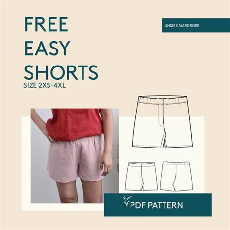 Free Sewing Pattern High Waisted Shorts Sanchirenit