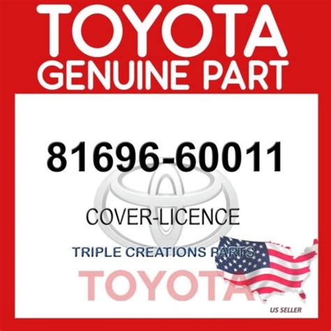 Genuine Oem Toyota Cover License Plate Lamp Lh