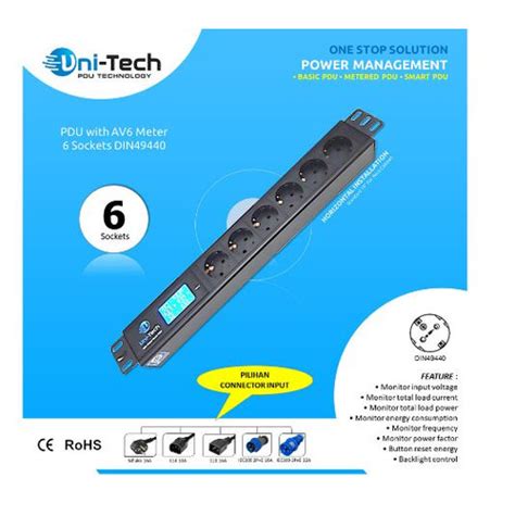 Jual Power Distribution Unit Pdu 6 Holes Germany Type With Av6 Meter Schuko 16a Kota Bekasi