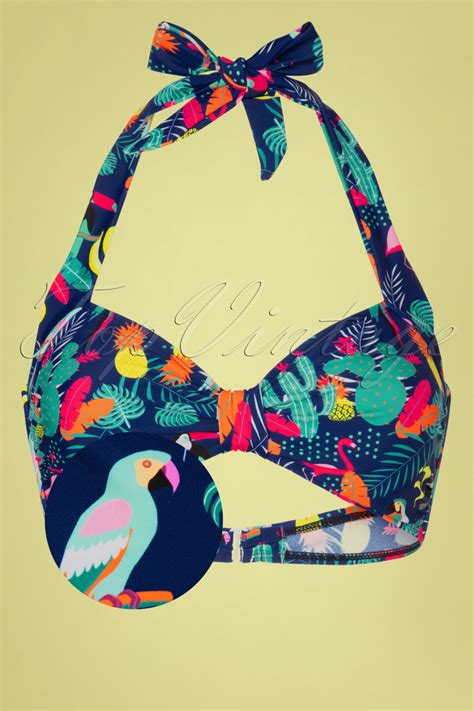 Esther Williams S Classic Rainforest Bikini Top In Blue Shop At