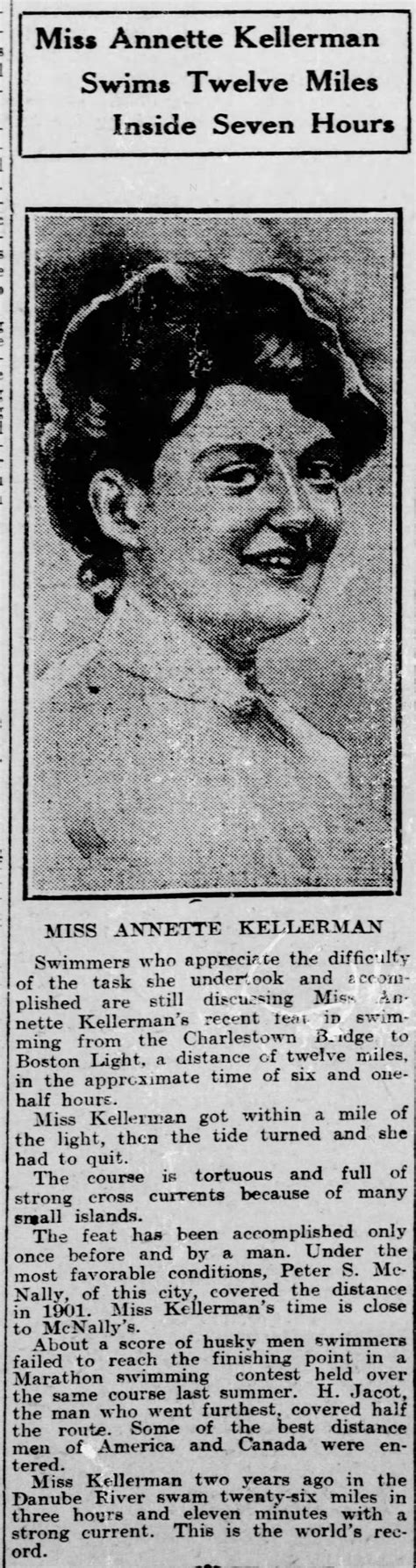 Diver Annette Kellerman Swims 12 Miles 1908 ™