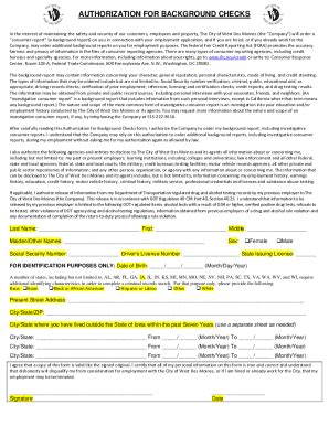 Fillable Online Background Check Disclosure And Authorization Form