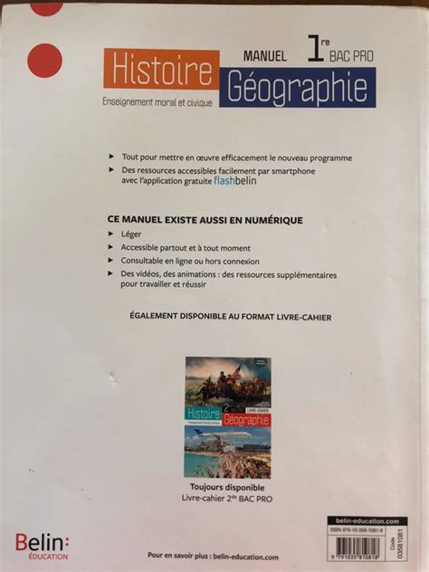 Manuel Scolaire Histoire Géographie 1ère Professionnelle Vinted