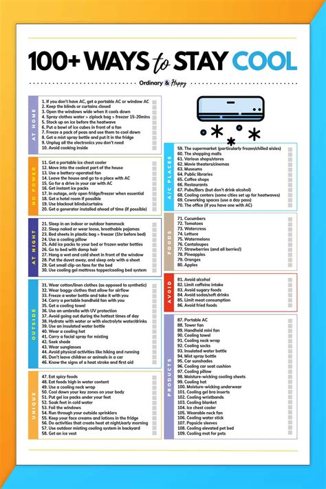 100 Ways To Stay Cool In A Heatwave Or In The Summer Ordinary And Happy