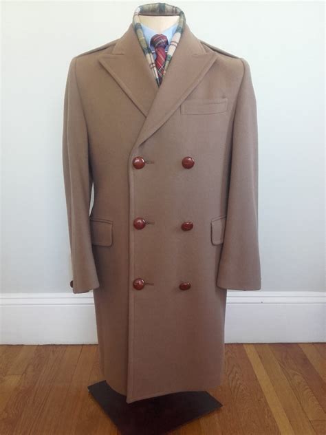 Vintage Double Breasted Pure New Wool Overcoat Size 36r Flute And Rye