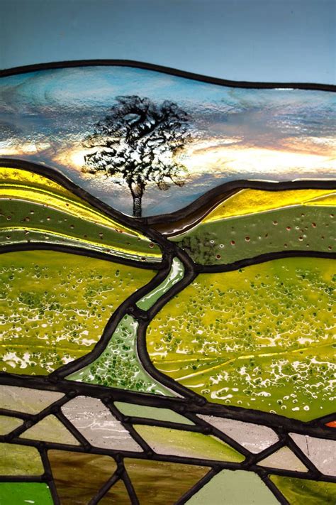 Beautiful Landscape Leaded Glass Art Commission By Helen Grierson Glass Art Pictures Stained