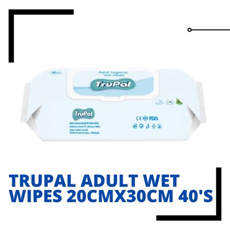 Trupal Adult Wet Wipes 20cmx30cm 40s Exp072023 Shopee Malaysia