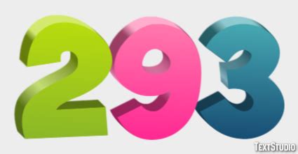 293 Text Effect and Logo Design Number