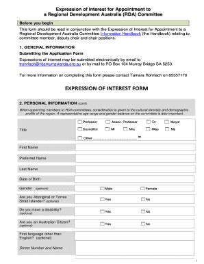 Expression Of Interest Form Fill Online Printable Fillable Blank