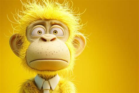 A Cartoon Monkey Wearing A Tie Premium Ai Generated Image