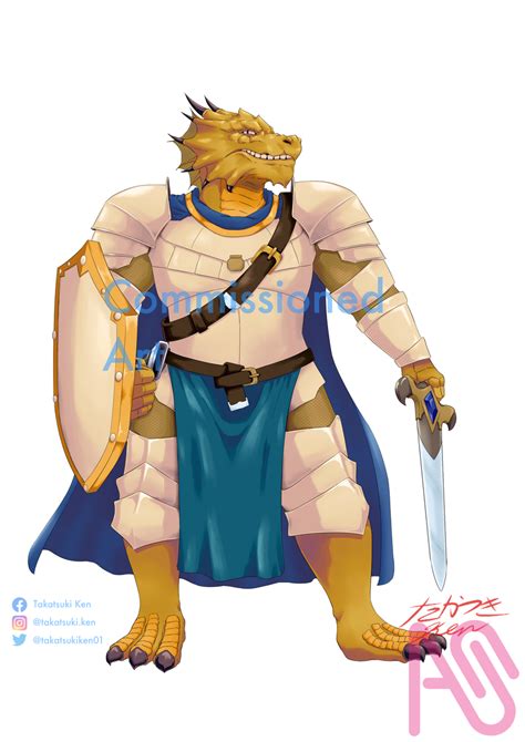 [commissioned Art] Dragonborn Fighter Takatsuki Ken Illustrations Art Street