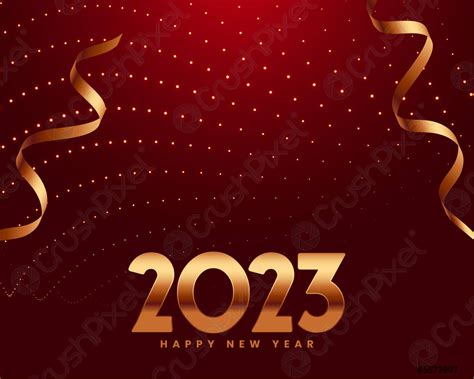 New Year Eve 2023 Banner With Shiny Particle And Confetti Stock