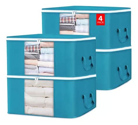 Caja De Almacenamiento Ropa Plegable Organizador De Manta Color Azul